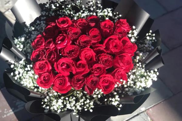 红玫瑰的花语,寓意我爱你、十全十美等